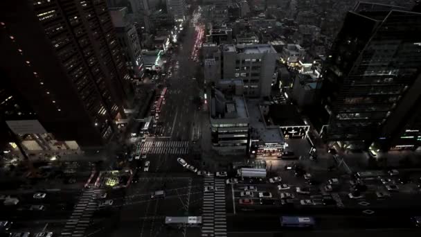 Пропуск Времени Ночном Городе — стоковое видео
