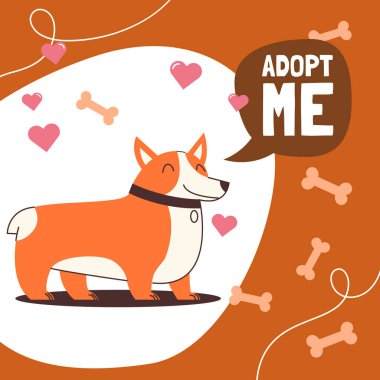Happy International Dog Day, 26th August. Greeting card vector design. Cute dog in vintage cartoon style. Vector illustration.