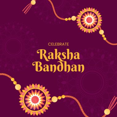 Happy Raksha Bandhan Typographic Design Template. Rakhi festival greeting card. Indian brother and sister festival. Vector illustration.