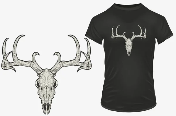 Silhouette Baphomet Skull Vector Illustration Shirt Hoodie Website Print Application — Vetor de Stock