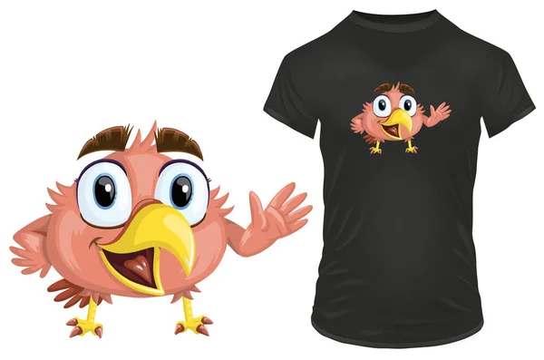 Funny Happy Bird Saying Vector Illustration Shirt Website Print Clip — Stockvektor