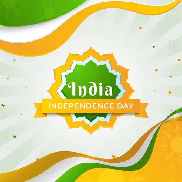 Happy Independence Day India Vector Template Design 15Th August Background — стоковый вектор