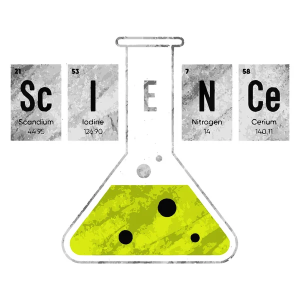 Word Science Escrito Com Elementos Tabela Periódica Estilo Grunge Ilustração —  Vetores de Stock