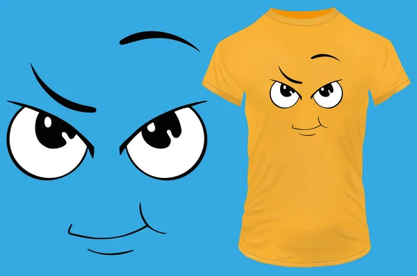 Cara Sorriso Marota Smiley Emoji Emoticon Ilustração Vetorial Para Tshirt — Vetor de Stock