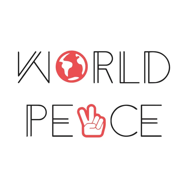 World Peace Slogan Typography Signs Symbols Vector Illustration Tshirt Website — Stock Vector