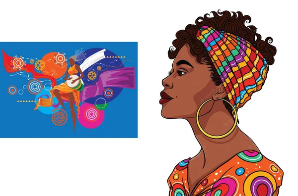 Femme Africaine Avec Turban — Image vectorielle