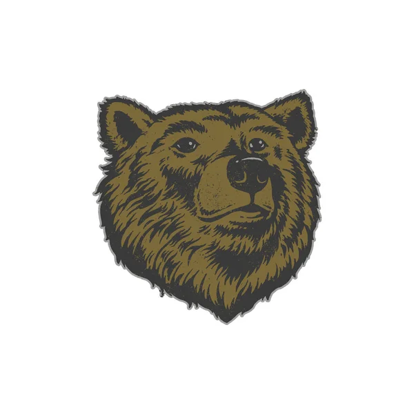 Grunge Niedźwiedź Głowa Plakat — Wektor stockowy