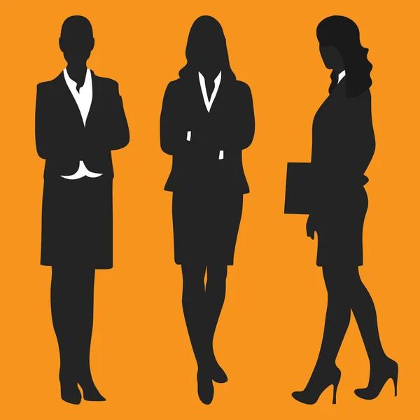 Businesswomen Black Suits — Stock Vector