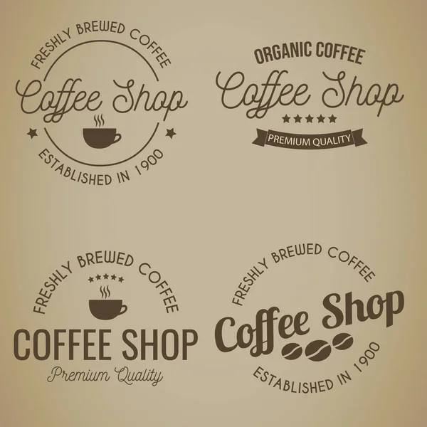 Coffee Shop Logo Template Label Badge Logo Design Vector Coffee — Stock Vector