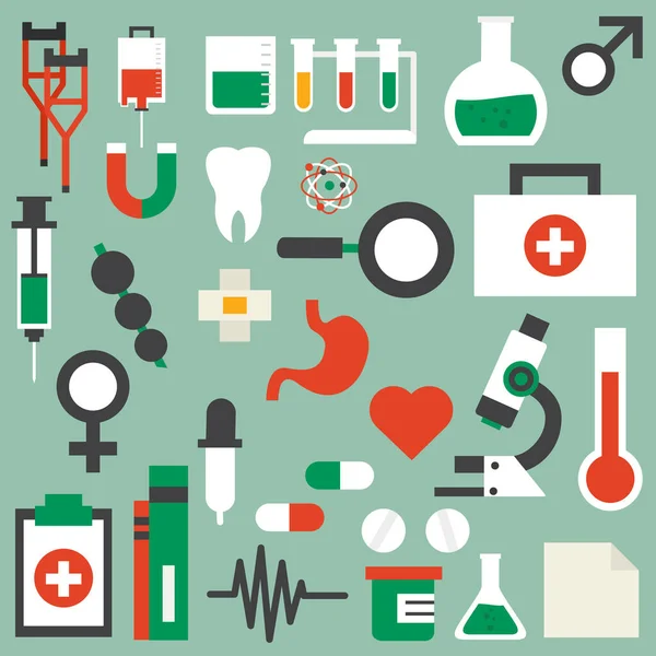 Vector Illustration Medical Icons — Stock Vector