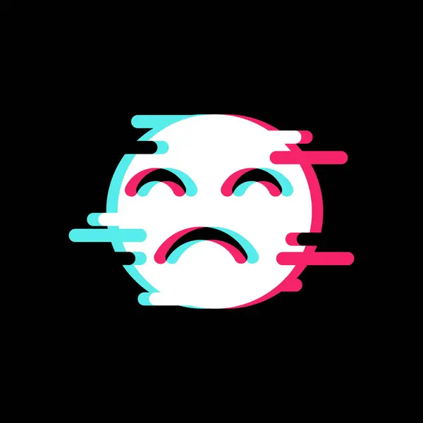 悲しい顔のベクトル図 — ストックベクタ