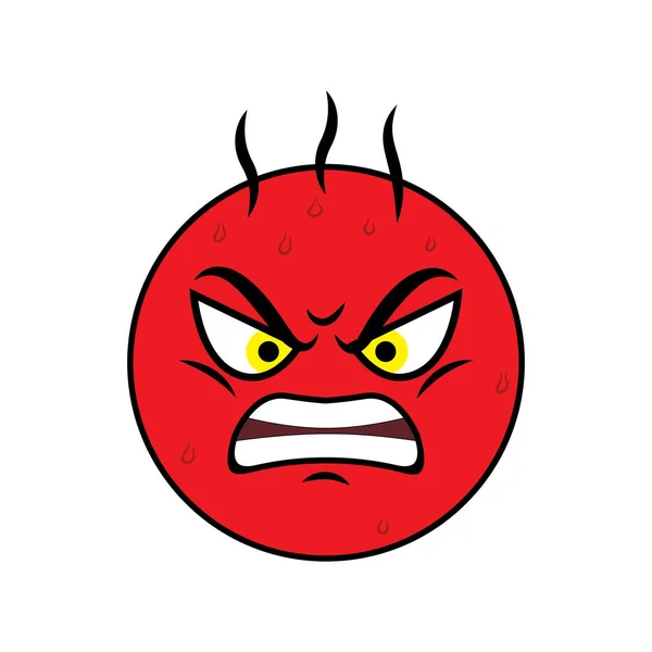 Emoji red angry face vector. Emojis emoticon mad, evil, angry and cruel red icon collection isolated in white background for graphic elements design. Vector illustration
