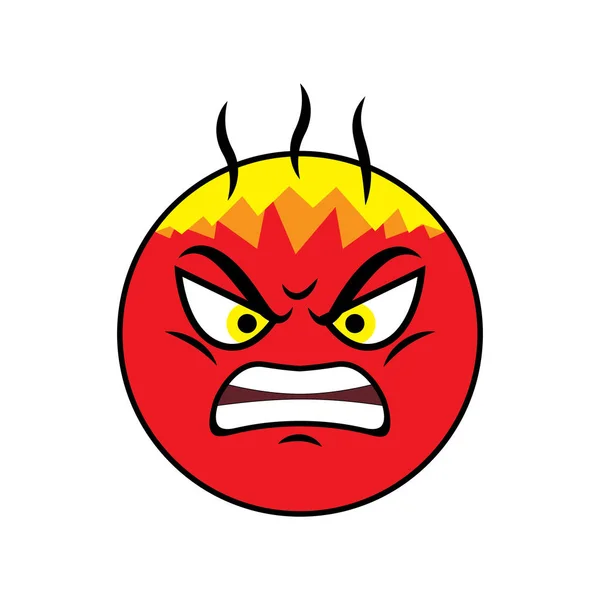 Emoji red angry face vector. Emojis emoticon mad, evil, angry and cruel red icon collection isolated in white background for graphic elements design. Vector illustration