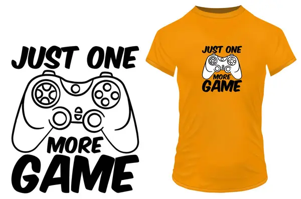 Just One More Game Quote Gamers Vector Illustration Tshirt Website — Stock Vector