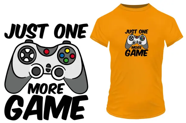 Just One More Game Quote Gamers Vector Illustration Tshirt Website — Stock Vector