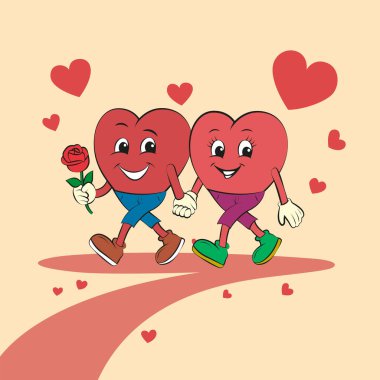 Baskı için Love Heart Illustration tişört tipografisi