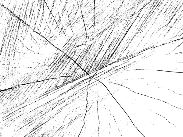 Grunge Textur Des Schnitts Eines Baumstammes Mit Rissen Monochromer Hintergrund — Stockvektor