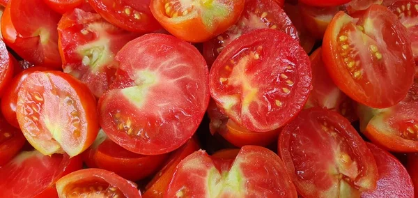 Üppige Nahaufnahme Saftiger Tomaten Die Frische Und Unwiderstehliche Saftigkeit Ausstrahlen — Stockfoto