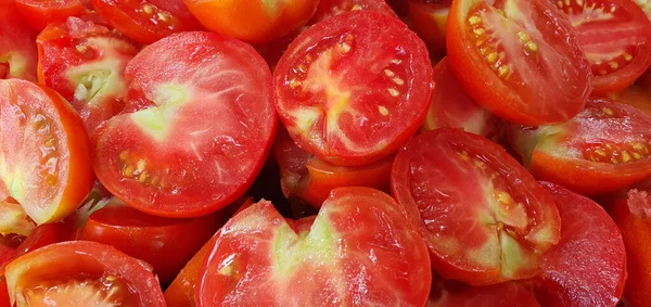 Läcker Närbild Mogna Saftiga Tomater Strålande Friskhet Och Naturlig Godhet — Stockfoto