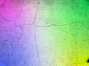Mor mavi, neon sarısı arka plan. Rengarenk, soyut, taneli doku. Çatlaklı renkli duvar. Tasarımcı için metin alanı olan güzel bir arkaplan. Geniş panoramik pankart