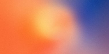 Turuncu, mavi, mor, geniş arkaplan. Gürültü efektli bulanık desen. Grainy web sitesi afiş masaüstü şablonu dijital gradyan. Eski tarz Noel Yeni Yıl Sevgililer Günü Paskalyası