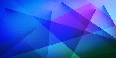 Striking geometric shapes and lines in multicolor with a grainy texture on an ultrawide background. Dark mix blue pink purple green neon azure turquoise gradient. Ideal for design, banners, projects clipart