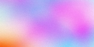 Dynamic light blue azure pink purple neon orange background. Multicolor blurred ultra-wide grainy gradient. Perfect for design, banners, wallpapers, templates, posters, and desktops. Premium quality