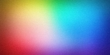 Abstract grainy ultra wide pixel gradient background with a spectrum of colors, including red, pink, purple, green, and blue. Ideal for design banners wallpapers templates creative projects, desktop clipart