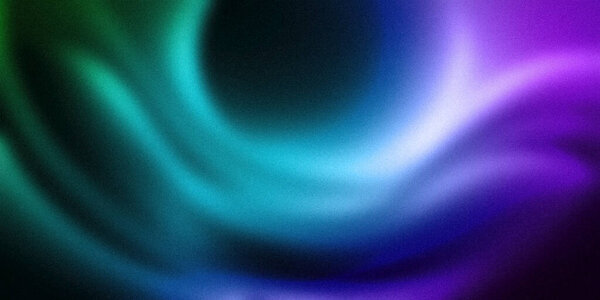 Abstract gradient background featuring a mesmerizing mix of vibrant greens and deep purples, smoothly transitioning into a rich blue. The image showcases a fluid, wave-like pattern