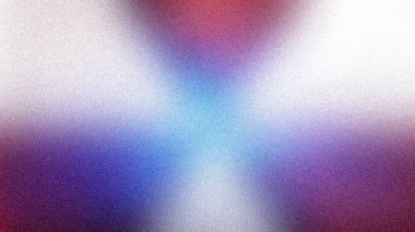 Beyaz, mavi ve kırmızı renkler arasında pürüzsüz bir geçiş ile 4K çözünürlüğündeki soyut gradyan arkaplan. Kumlu bir doku, modern, sanatsal bir görsel yaratıyor.