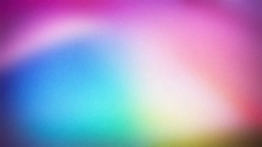 Pembe, mavi, yeşil ve sarı renkli parlak bir karışıma sahip 4K soyut bir arka plan. Kumlu doku ve pürüzsüz gradyanlar canlı, neşeli bir estetik yaratıyor. Duvar kağıtları ve afişler için mükemmel.
