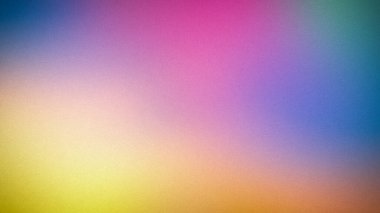 Sarı, pembe, mor ve mavi renklerin karışımından oluşan canlı 4K gradyanı. Yumuşak taneli bir dokusu var, dinamik ve renkli arka planlar için ideal.