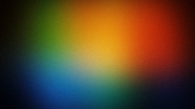 Renkli, turuncu, sarı, yeşil ve mavi renklerin karışımından oluşan canlı bir gradyan. 4K arkaplan, pankart veya dijital duvar kağıtları için mükemmel