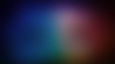 Mavi, mor, kırmızı, yeşil ve sarı harmanlanmış tonlarında, kumlu dokuya sahip canlı, çok renkli bir gradyan. 4K arkaplan, duvar kağıtları, afişler ve yaratıcı tasarım projeleri için ideal