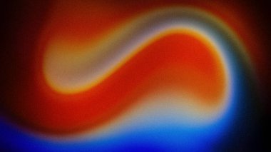 Kırmızı, turuncu, mavi ve sarı tonlarını birleştiren soyut ve cesur bir gradyan dalgalı desenler ve kumlu bir doku, 4K arkaplan ve yaratıcı tasarımlar için mükemmel.