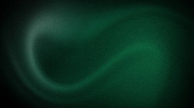 Koyu yeşil ve koyu tonlara sahip parlak ve soyut bir gradyan, kumlu bir dokuya ve pürüzsüz kıvrımlara sahip. Arka planlar, afişler ve modern tasarımlar için mükemmel.