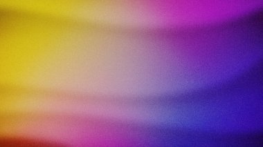 Parlak bir 4K soyut gradyan karışımı sarı, mor ve pembe renkler ve kumlu bir doku. Modern arka planlar, duvar kağıtları ve yaratıcı tasarımlar için ideal.