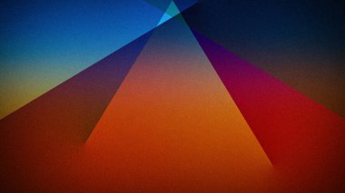 A vibrant abstract gradient with blue, orange, and red hues, combined with sharp geometric shapes and a grainy texture. Perfect for bold, dynamic backgrounds clipart