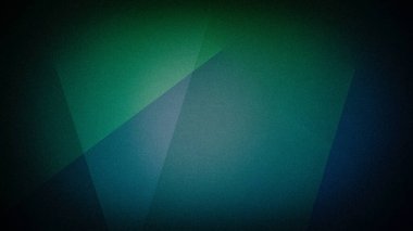 Koyu yeşil ve mavi geometrik şekilli ve kumlu desenli soyut 4K arka plan. Modern arka planlar, dijital pankartlar ve yaratıcı tasarımlar için ideal