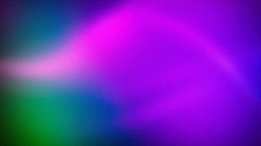 Canlı, soyut bir gradyan zengin mor, pembe, yeşil ve mavi renkleri yumuşak dalgalar ve kumlu bir doku ile harmanlıyor, dinamik 4K duvar kağıtları, afişler ve yaratıcı tasarımlar için ideal.