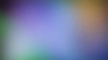 Abstract gradient background with subtle transitions of green, purple, blue, and beige hues. The grainy texture adds depth, ideal for creative uses clipart