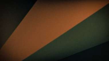 Topraksı turuncu ve koyu yeşil geometrik çizgileri içeren soyut 4K gradyan arkaplan, kumlu bir doku ve ılık, atmosferik bir görünüm için yumuşak bir bulanıklık