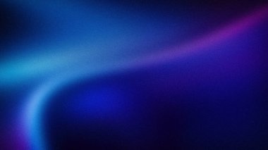 Derin mavi, çivit ve morumsu renklerin akışkan geçişleriyle soyut bir gradyan, dinamik arkaplan ve duvar kağıtları için kumlu bir dokuya sahip.