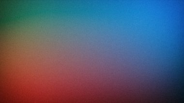 Abstract grainy gradient transitioning from green to blue and red hues, perfect for creating dynamic backgrounds, wallpapers, and digital designs clipart