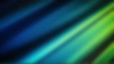 Dinamik soyut 4K gradyan, koyu mavi ve canlı yeşil renkler, köşegen şeklinde ve kumlu bir dokuya sahip. Duvar kağıtları, pankartlar ve modern tasarımlar için ideal.