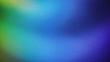 Parlak yeşil, mavi ve mor renklerin karışımı ile soyut taneli 4K arka plan. Pürüzsüz bulanık ve eğimli doku, duvar kağıtları ve afişler için mükemmel