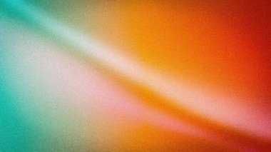 Soyut 4K gradyan arkaplan canlı turuncu, deniz mavisi ve yumuşak pembe renklerin karışımı kumlu bir doku ve bulanık dalgalar, duvar kağıtları ve afişler için mükemmel