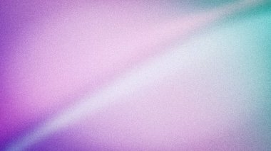 Mor, pembe ve turkuazın yumuşak tonlarını harmanlayan, kumlu bir dokuya sahip soyut 4K eğimli arkaplan. Duvar kağıtları, afişler ve yaratıcı şablonlar için ideal