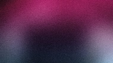 Çekici bir soyut 4K gradyan arka plan, kumlu bir dokuya sahip, koyu siyah ve canlı pembe-mor renkleri harmanlıyor.