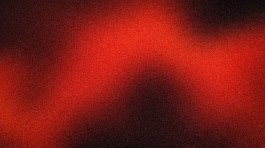 Kalın 4K soyut arkaplan, çarpıcı kumlu dokuya sahip canlı kırmızı ve koyu siyah bir gradyan içeriyor. Etkili tasarımlar için ideal